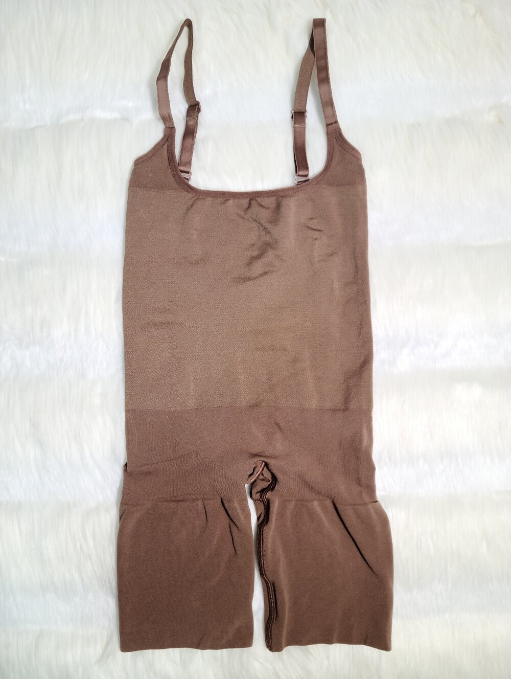 SKIMS Seamless Sculpt Mid Thigh Bodysuit Brown Jasper XS NEW